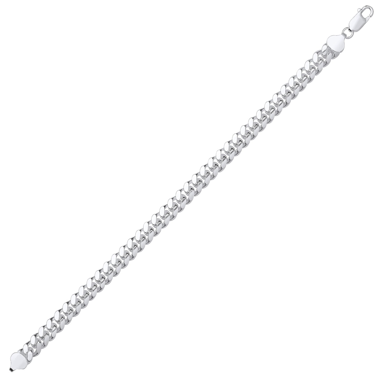 Unisex Silver  Miami Cuban Court Curb Link Chain Bracelet 8mm 7.5" - GVCH57