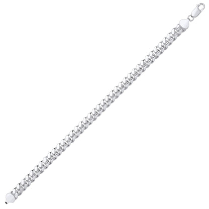 Silver  Miami Cuban Court Curb Link Chain Bracelet 8mm 8.5" - GVCH57