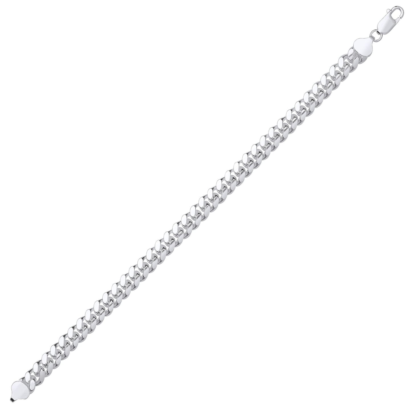 Silver  Miami Cuban Court Curb Link Chain Bracelet 8mm 8.5" - GVCH57