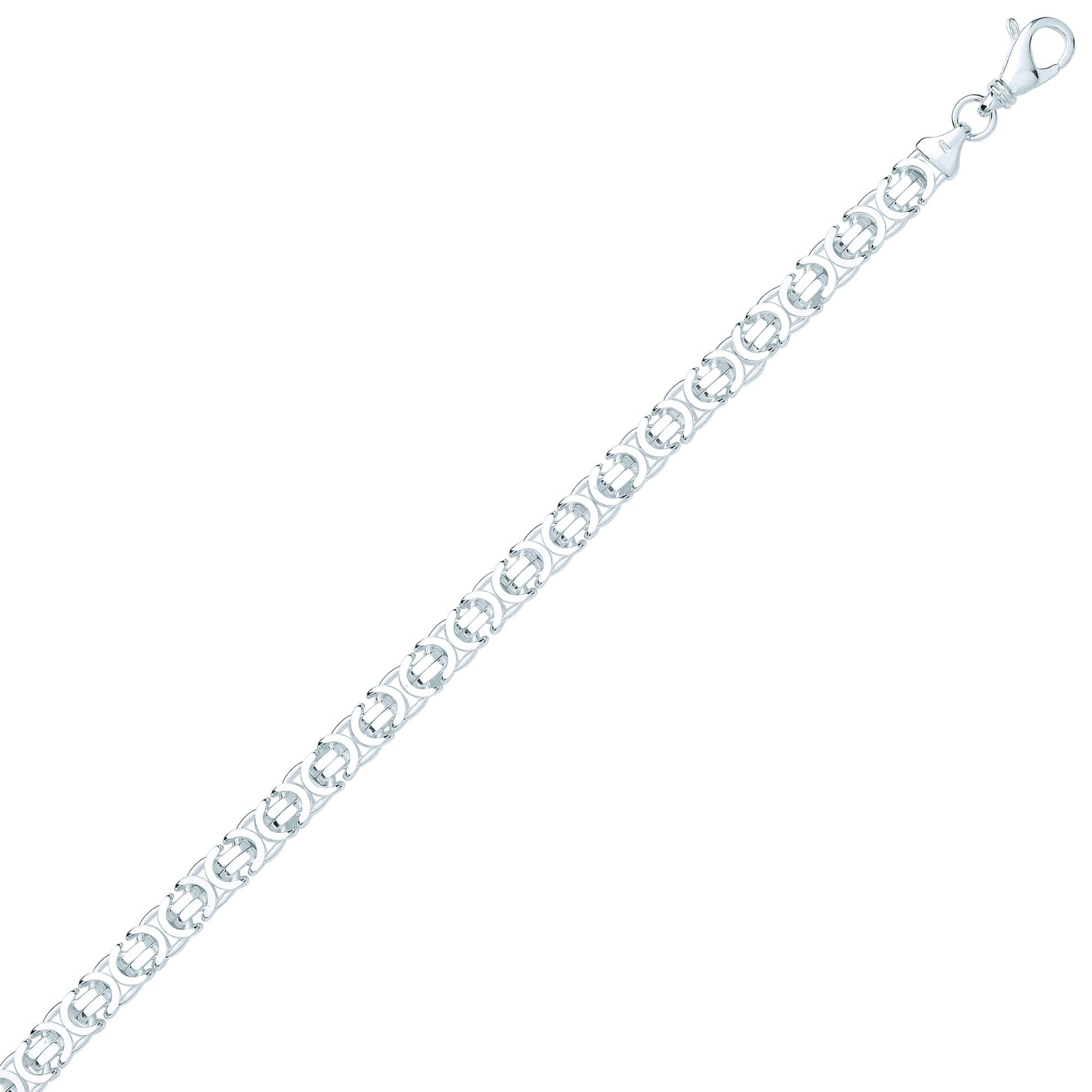925 Sterling Silver  Flat Byzantine Chain Necklace 7mm - GVCH58