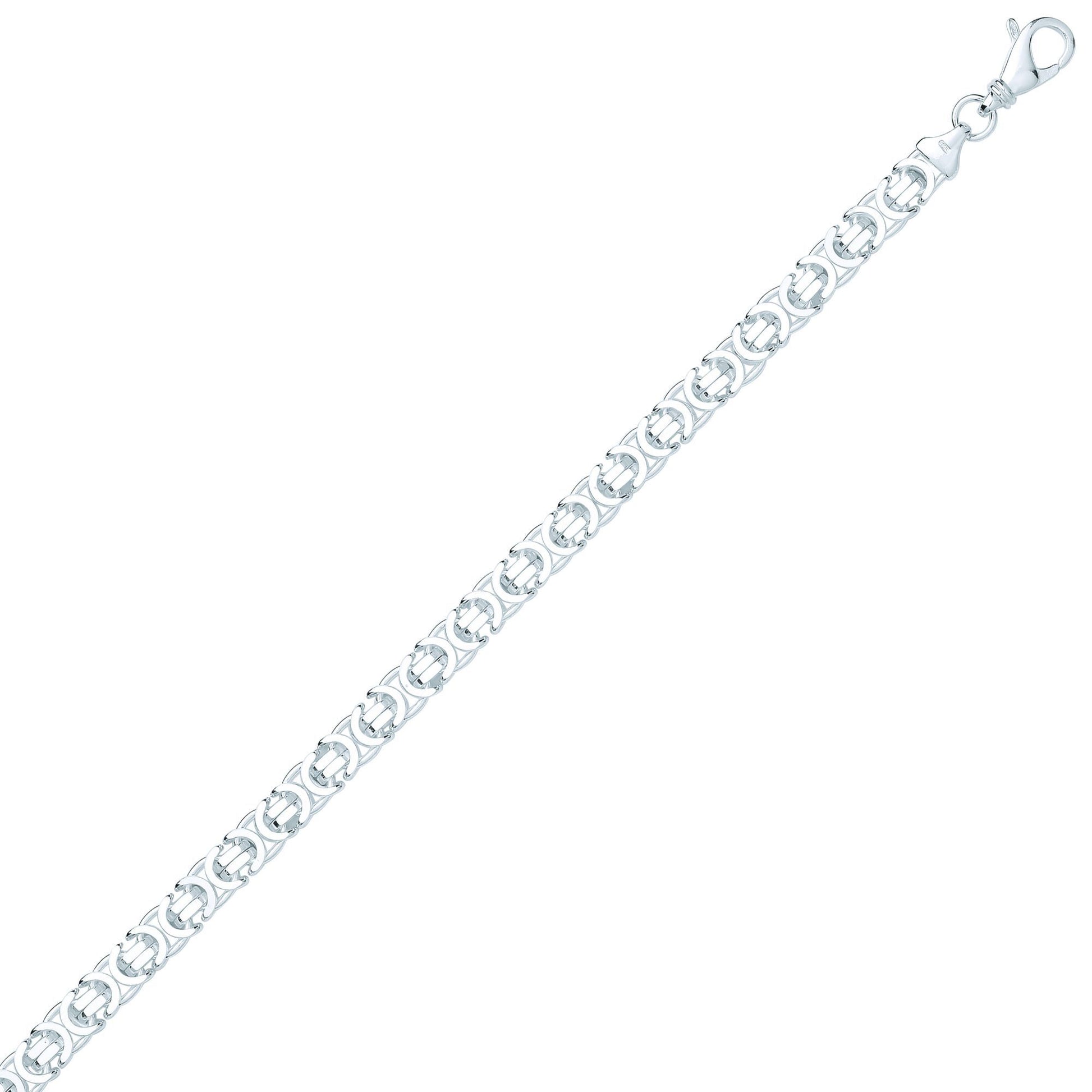 925 Sterling Silver  Flat Byzantine Chain Necklace 7mm - GVCH58