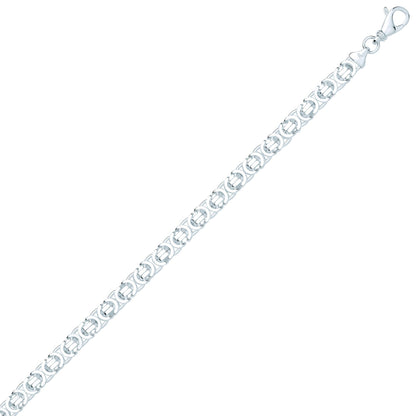 925 Sterling Silver  Flat Byzantine Chain Necklace 7mm - GVCH58