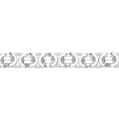 Unisex Silver  Flat Byzantine Chain Necklace - GVCH58