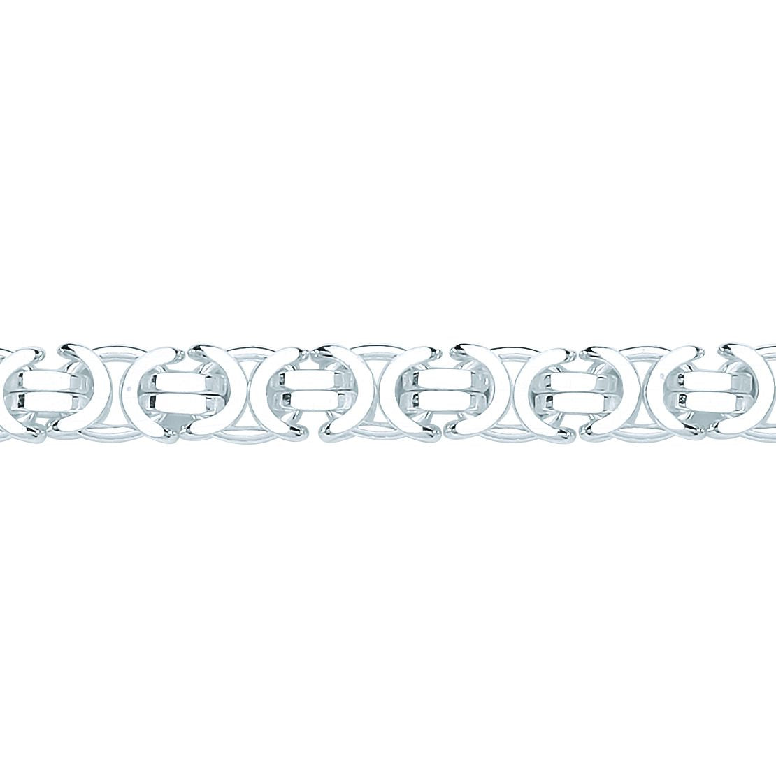 925 Sterling Silver  Flat Byzantine Chain Necklace 7mm - GVCH58