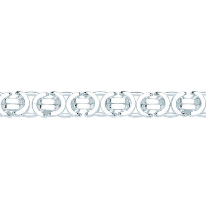 925 Sterling Silver  Flat Byzantine Chain Necklace 7mm - GVCH58