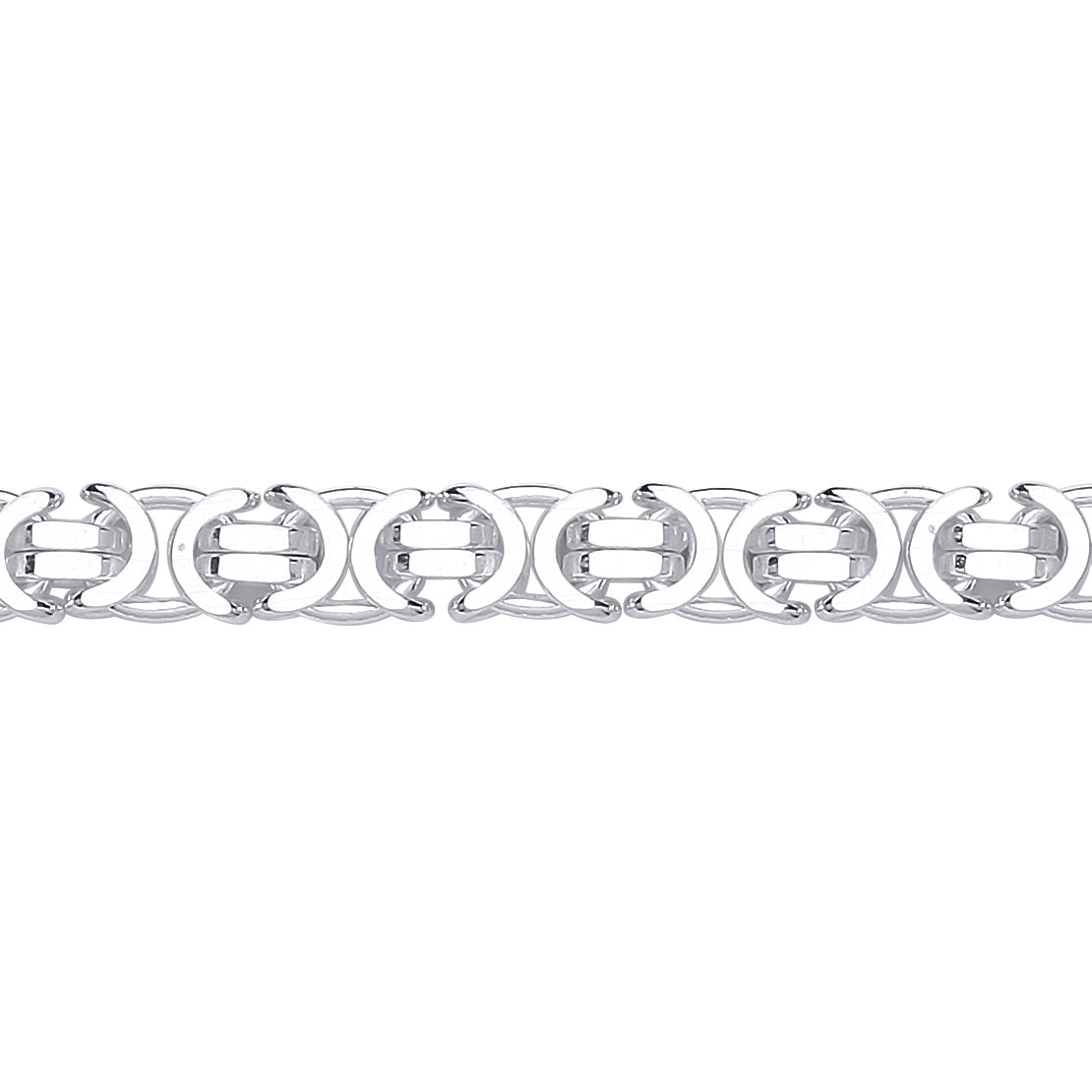 Unisex 925 Sterling Silver  Flat Byzantine Chain Necklace 7mm - GVCH58