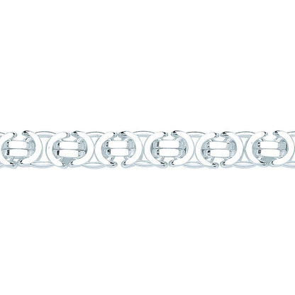 925 Sterling Silver  Flat Byzantine Chain Necklace 7mm - GVCH58