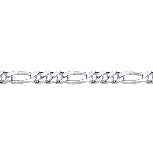 Unisex Silver  Diamond-cut 3 Plus 1 Link Figaro Chain Necklace - GVCH59