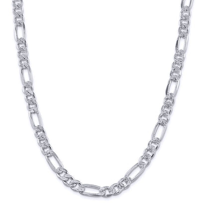 925 Sterling Silver Figaro Diamond Cut Link 20 - GVCH59