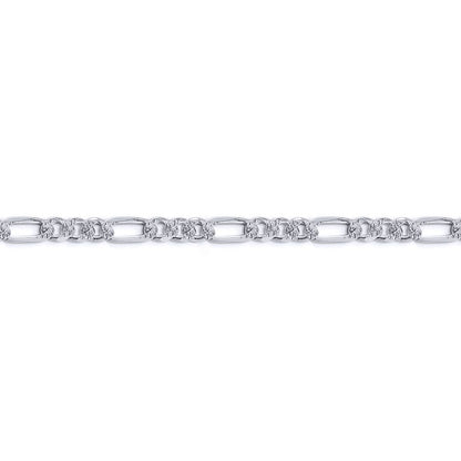 925 Sterling Silver Figaro Diamond Cut Link 22 - GVCH59