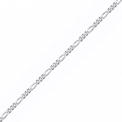 925 Sterling Silver Figaro Diamond Cut Link 20 - GVCH59