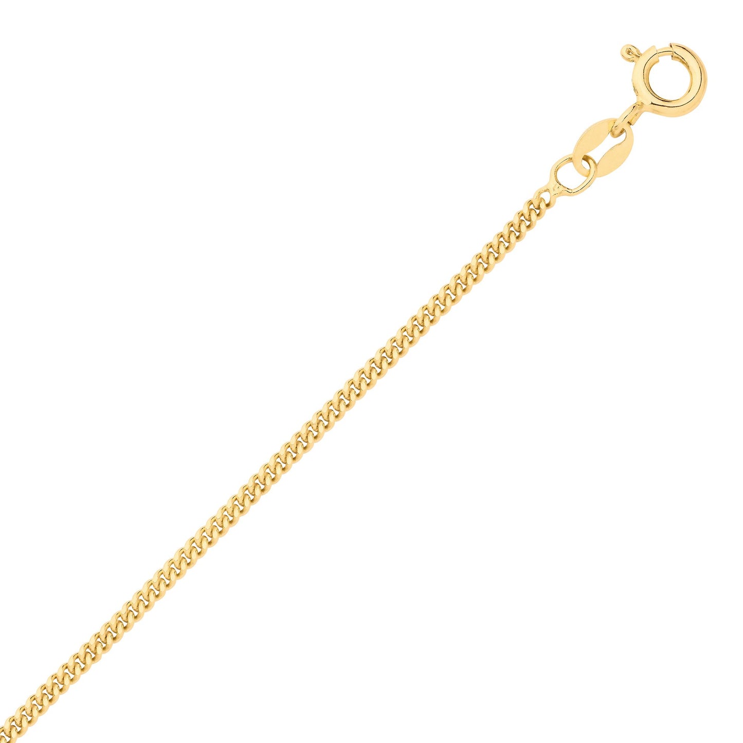 Gold-plated Silver  Curb Pendant Chain Necklace 1.8mm 18inch - GVCH6-18G