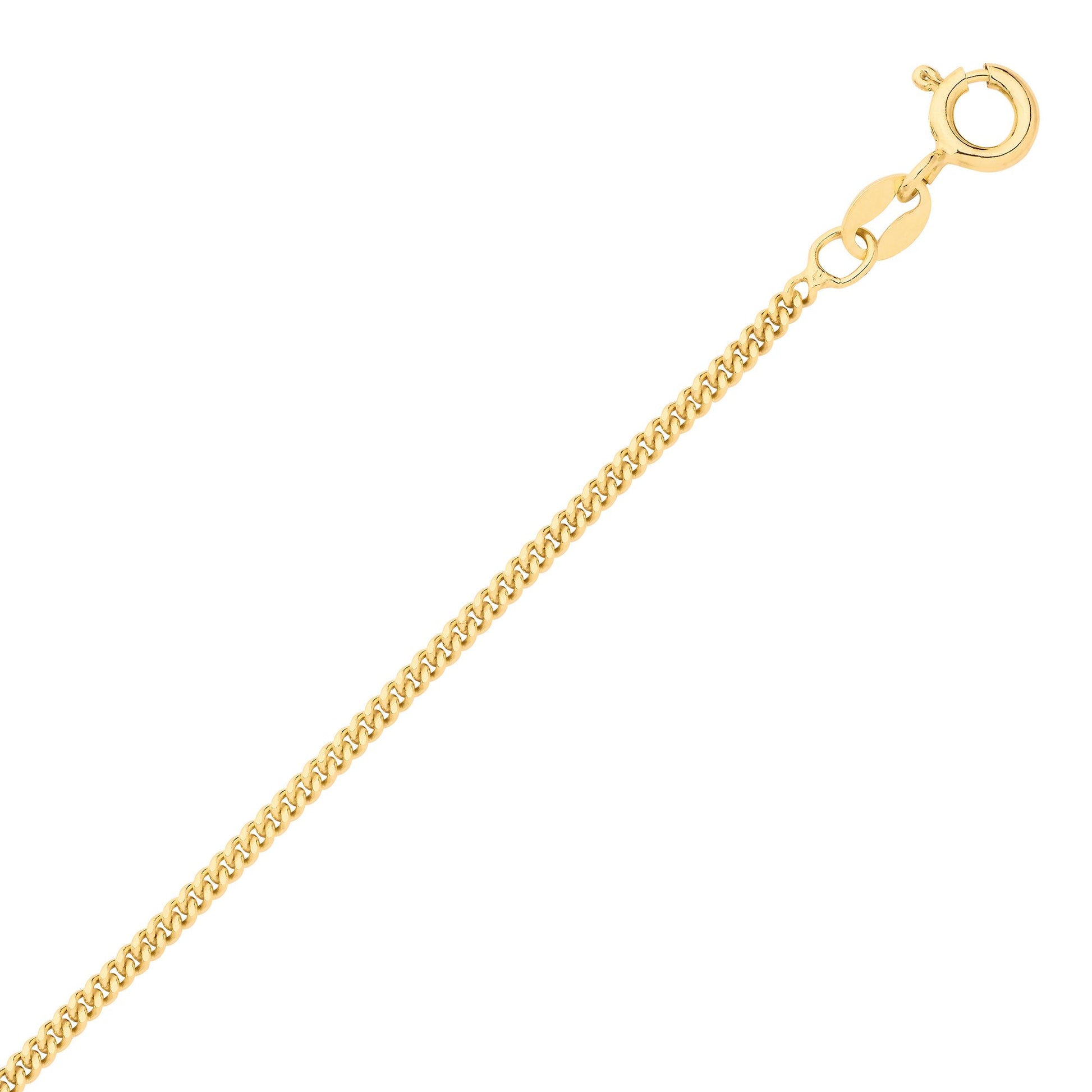 Gold-plated Silver  Curb Pendant Chain Necklace 1.8mm 18inch - GVCH6-18G