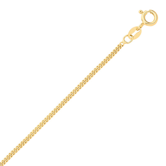 Gold-plated Silver  Curb Pendant Chain Necklace 1.8mm 18inch - GVCH6-18G