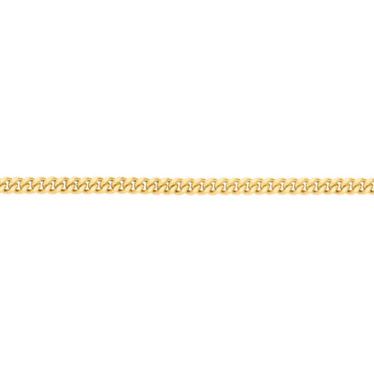 Gold-plated Silver  Curb Pendant Chain Necklace 1.8mm 18inch - GVCH6-18G