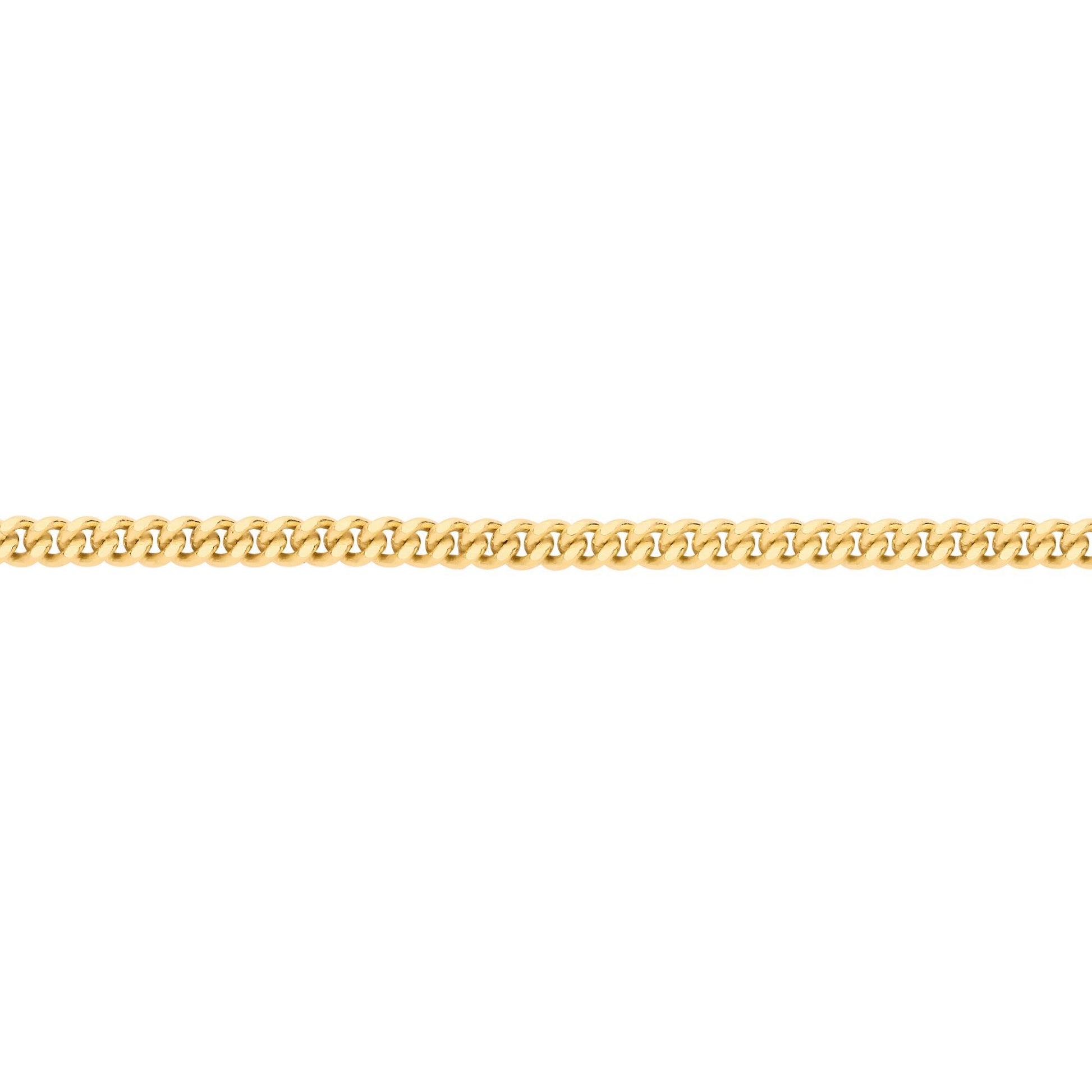 Gold-plated Silver  Curb Pendant Chain Necklace 1.8mm 18inch - GVCH6-18G