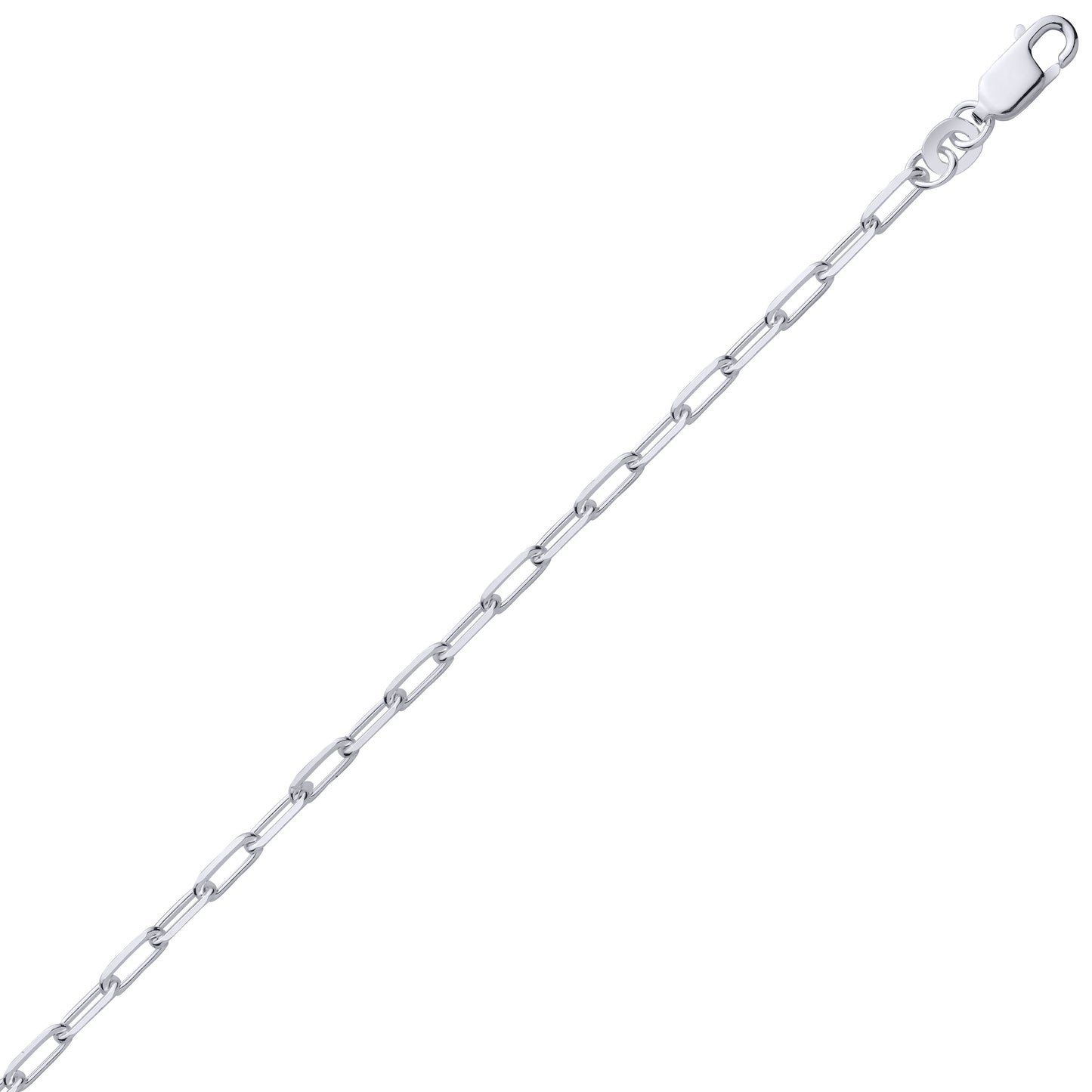 Silver  Oval Pill Paperclip Link Pendant Chain Necklace - GVCH60