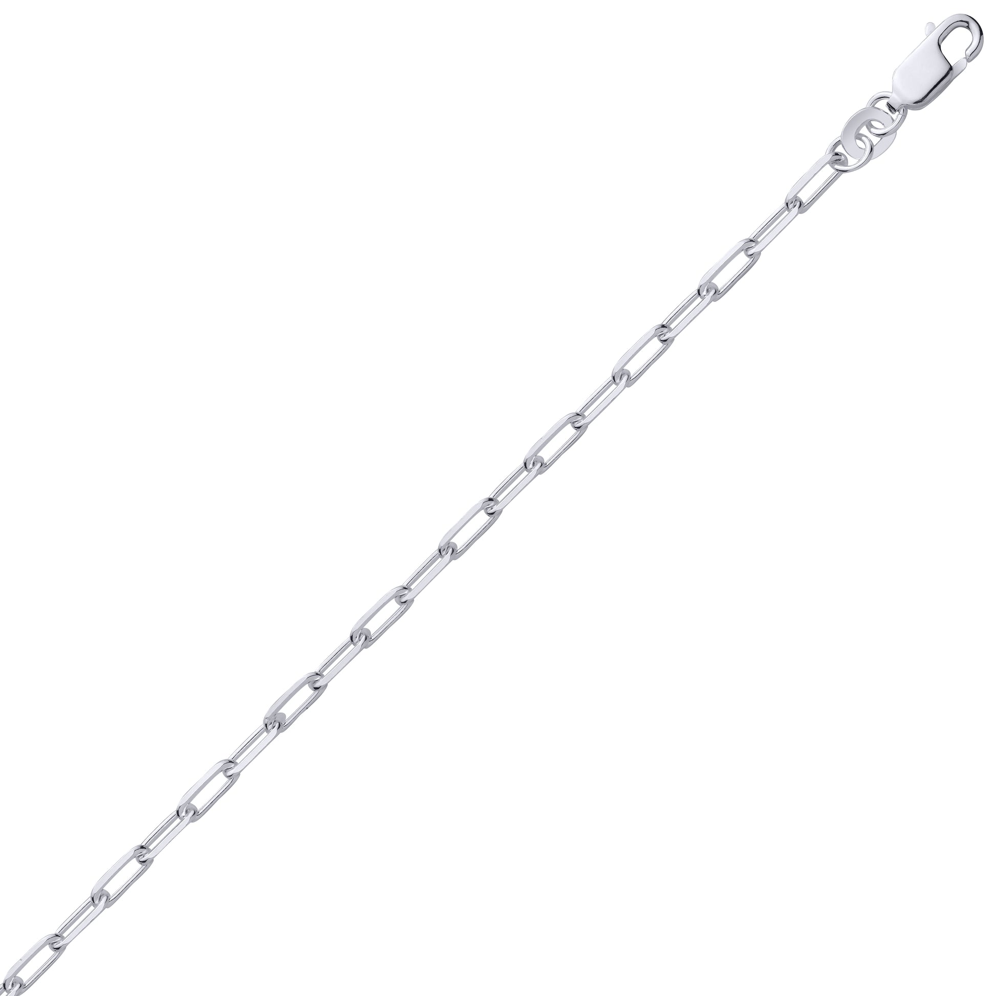 Silver  Oval Pill Paperclip Link Pendant Chain Necklace - GVCH60