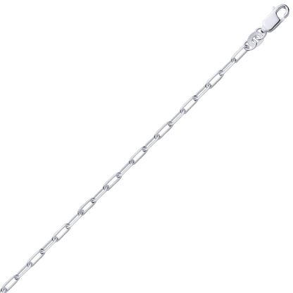 Silver  Oval Pill Paperclip Link Pendant Chain Necklace - GVCH60