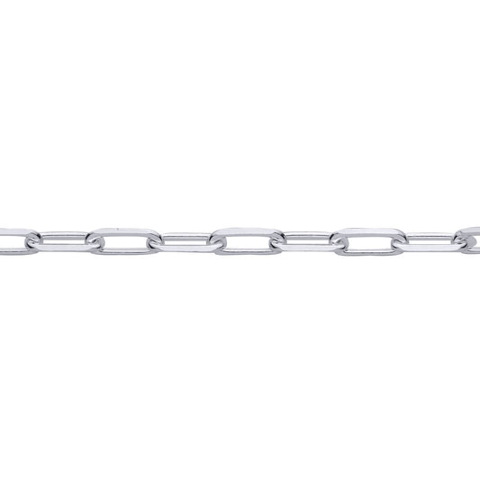 Silver Oval Pill Paperclip Link Pendant Chain Necklace - GVCH60