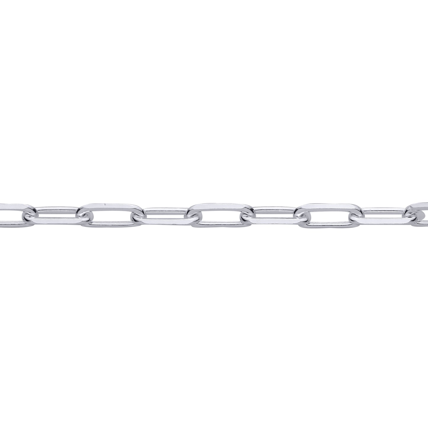 Silver  Oval Pill Paperclip Link Pendant Chain Necklace - GVCH60