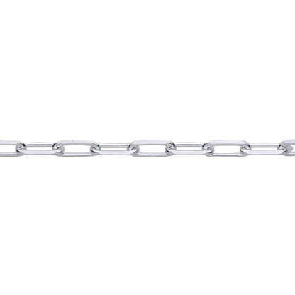 Silver  Oval Pill Paperclip Link Pendant Chain Necklace - GVCH60