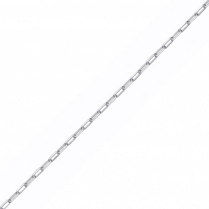 Silver  Oval Pill Paperclip Link Pendant Chain Necklace - GVCH60