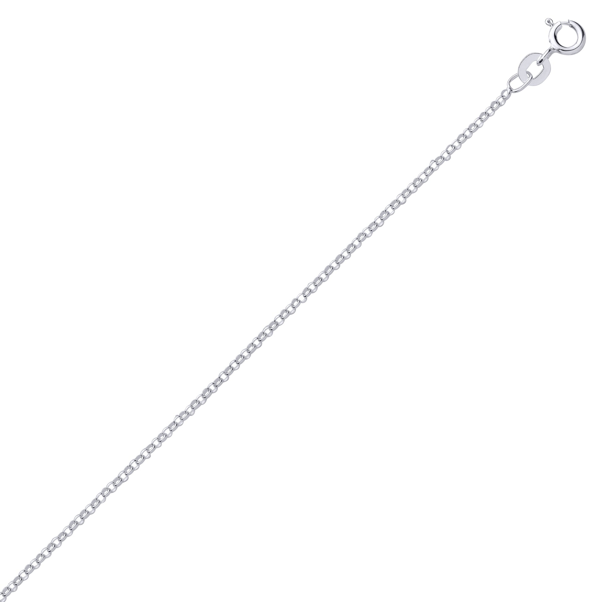 Silver  D-Shape Fine Micro Belcher Pendant Chain Necklace - GVCH61