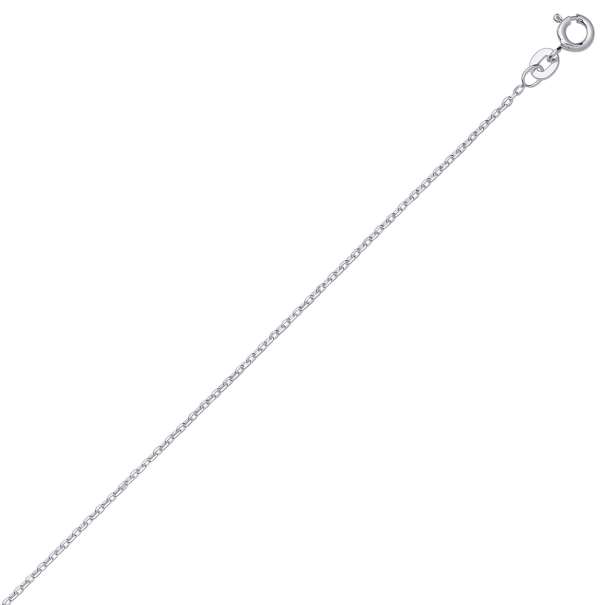 Silver  Fine Cable Trace Link Pendant Chain Necklace - GVCH62
