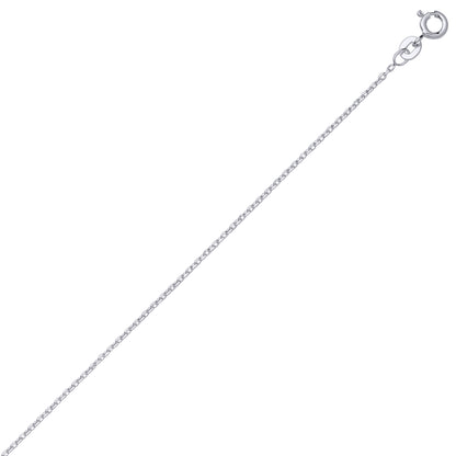 Silver  Fine Cable Trace Link Pendant Chain Necklace - GVCH62