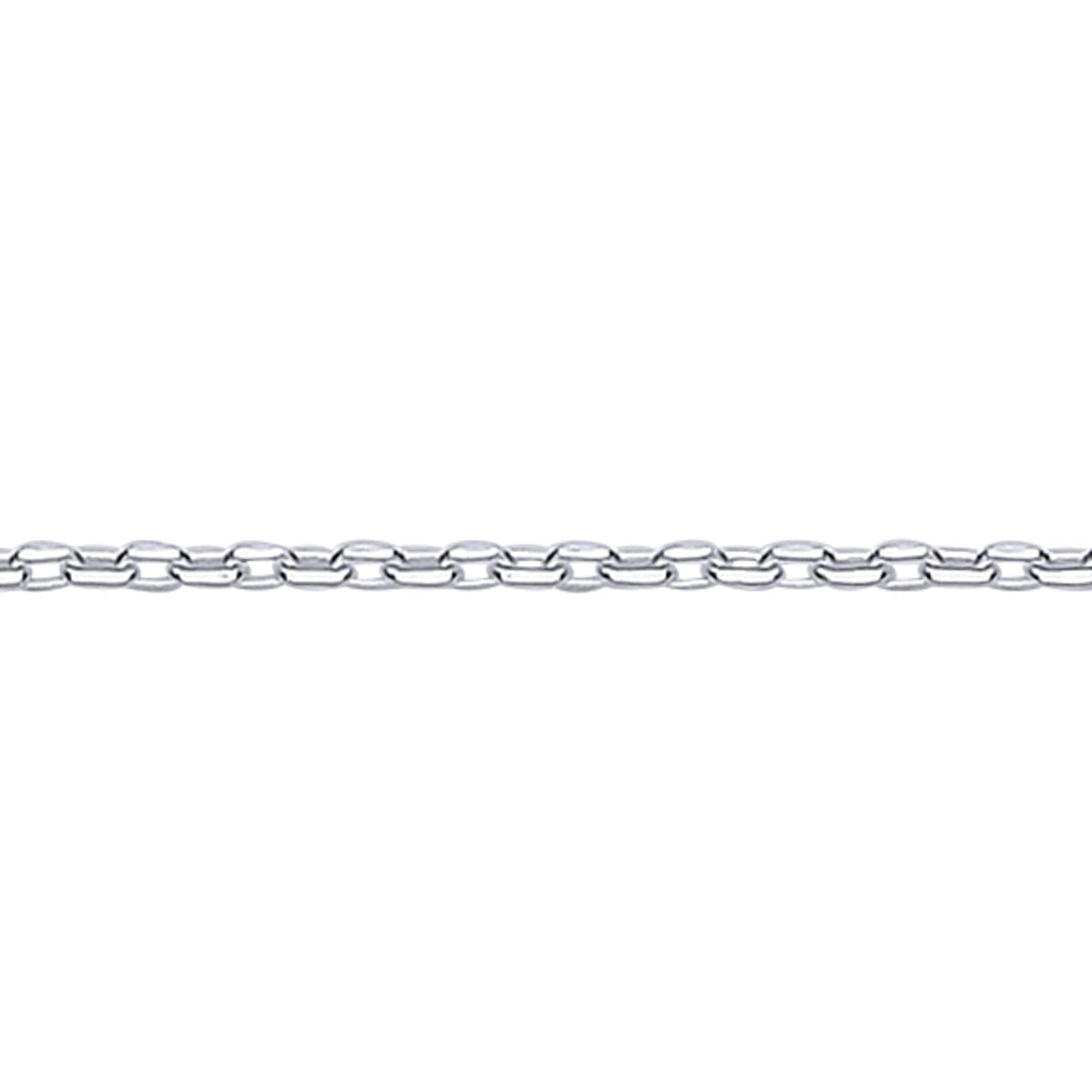 Silver  Fine Cable Trace Link Pendant Chain Necklace - GVCH62
