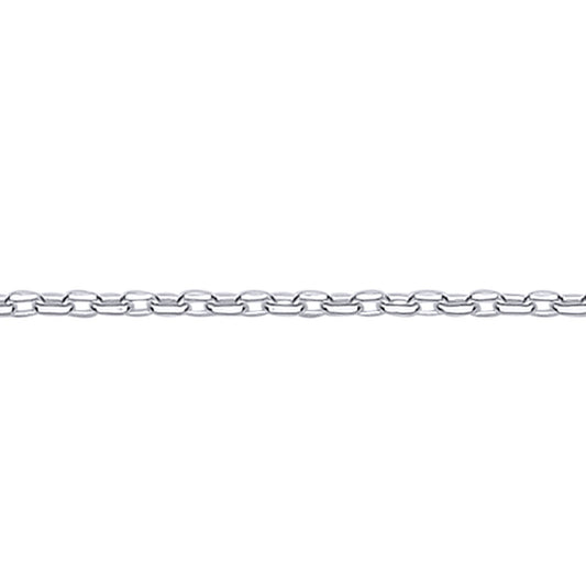 Silver  Fine Cable Trace Link Pendant Chain Necklace - GVCH62