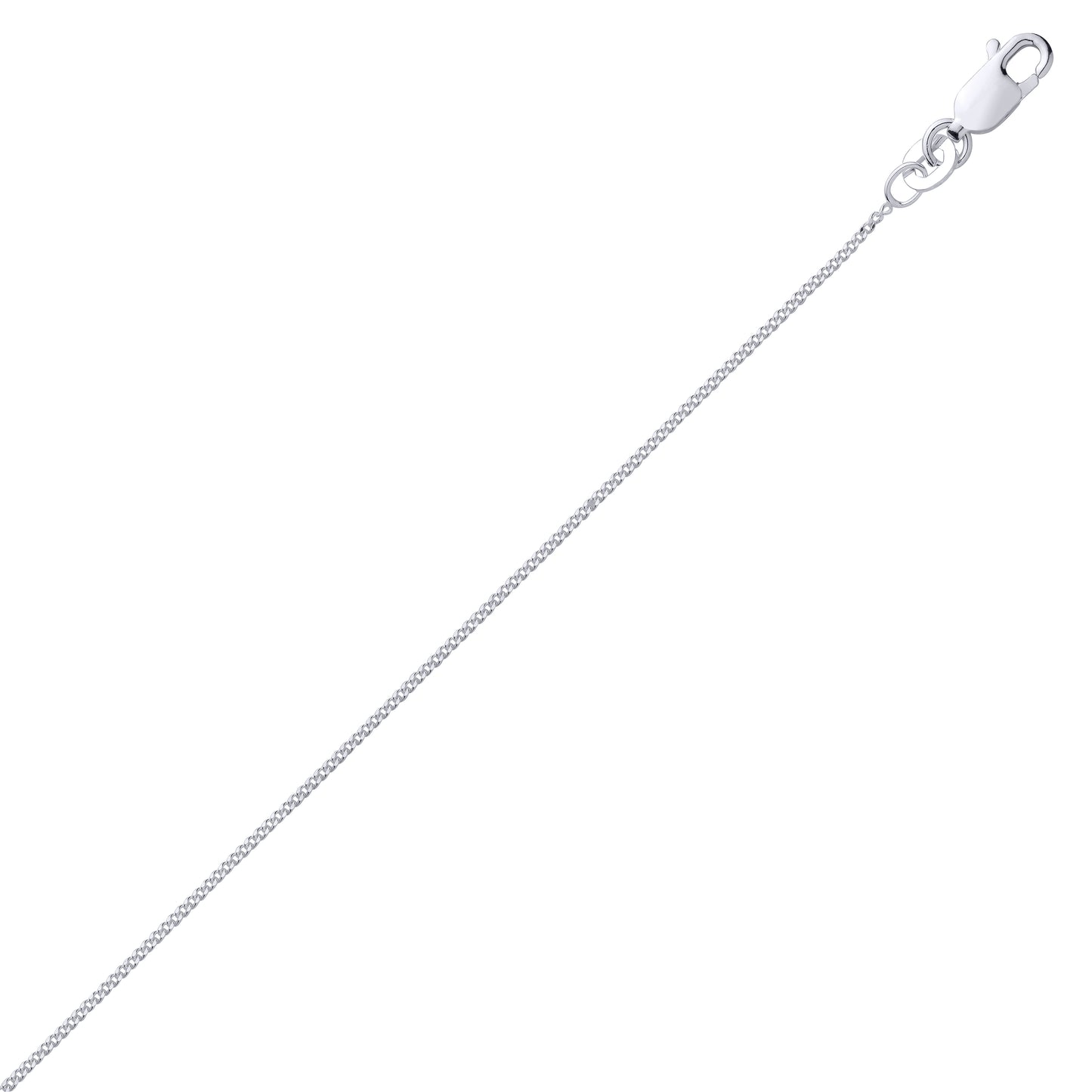 Silver  Fine Diamond-cut Curb Link Pendant Chain Necklace - GVCH63
