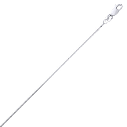 Silver  Fine Diamond-cut Curb Link Pendant Chain Necklace - GVCH63