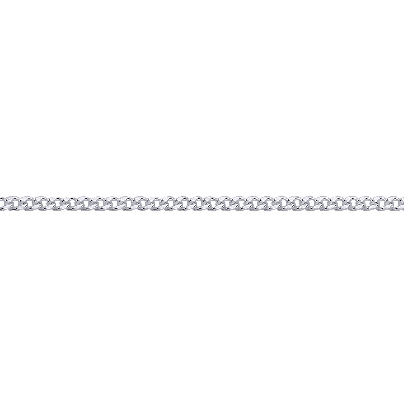 Silver  Fine Diamond-cut Curb Link Pendant Chain Necklace - GVCH63