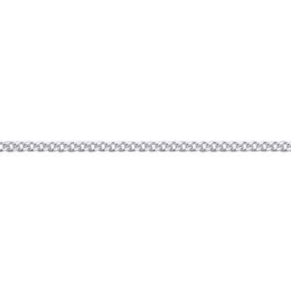 Silver  Fine Diamond-cut Curb Link Pendant Chain Necklace - GVCH63