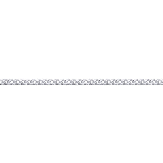 Silver  Fine Diamond-cut Curb Link Pendant Chain Necklace - GVCH63