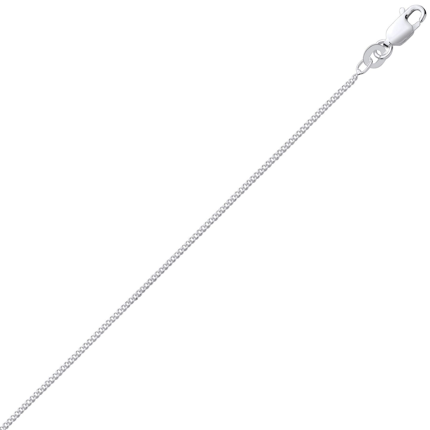Silver  Traditional Diamond-Cut Rounded Curb Curb Chain Necklace - GVCH64