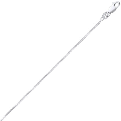 Silver  Traditional Diamond-Cut Rounded Curb Curb Chain Necklace - GVCH64