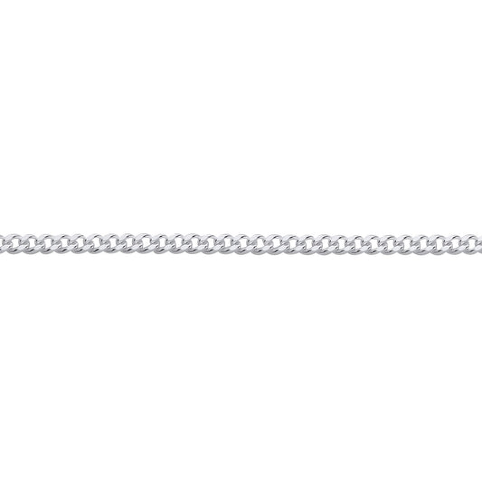 Silver Traditional Diamond-Cut Rounded Curb Curb Chain Necklace - GVCH64