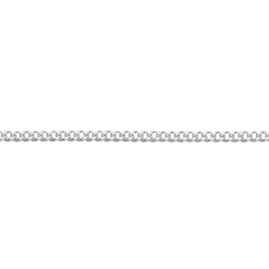 Silver  Diamond-cut Curb Pendant Chain Necklace - GVCH64