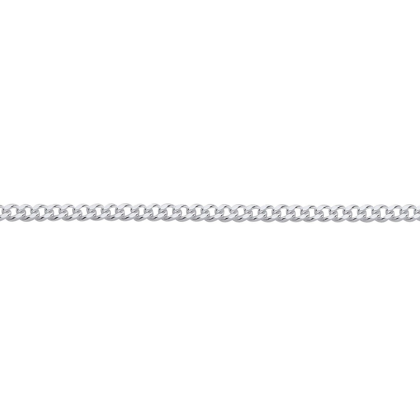 Silver  Traditional Diamond-Cut Rounded Curb Curb Chain Necklace - GVCH64