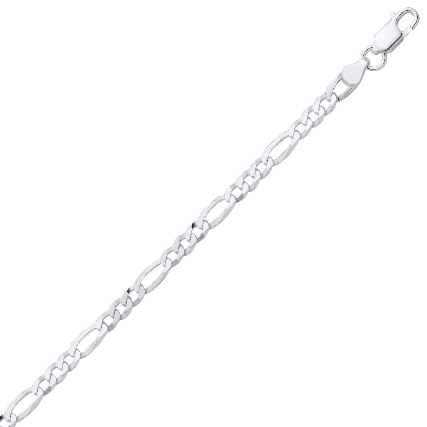 Sterling Silver  Diamond Cut Figaro Bracelet 7.5 inch - GVCH65