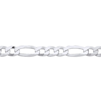 Sterling Silver  Diamond Cut Figaro Bracelet 8.5 inch - GVCH65