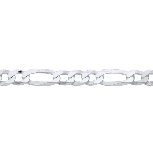 Sterling Silver  Diamond Cut Figaro Bracelet 7.5 inch - GVCH65