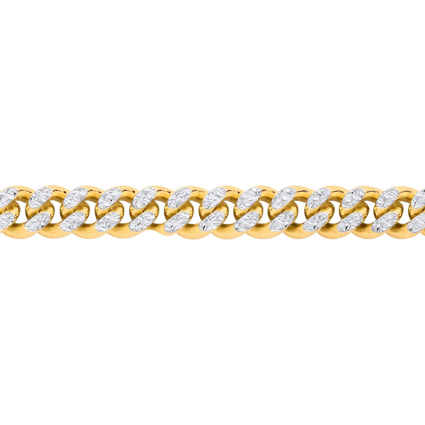 Gold-plated Silver  Sparkling Diamond-cut Curb Chain Necklace - GVCH67