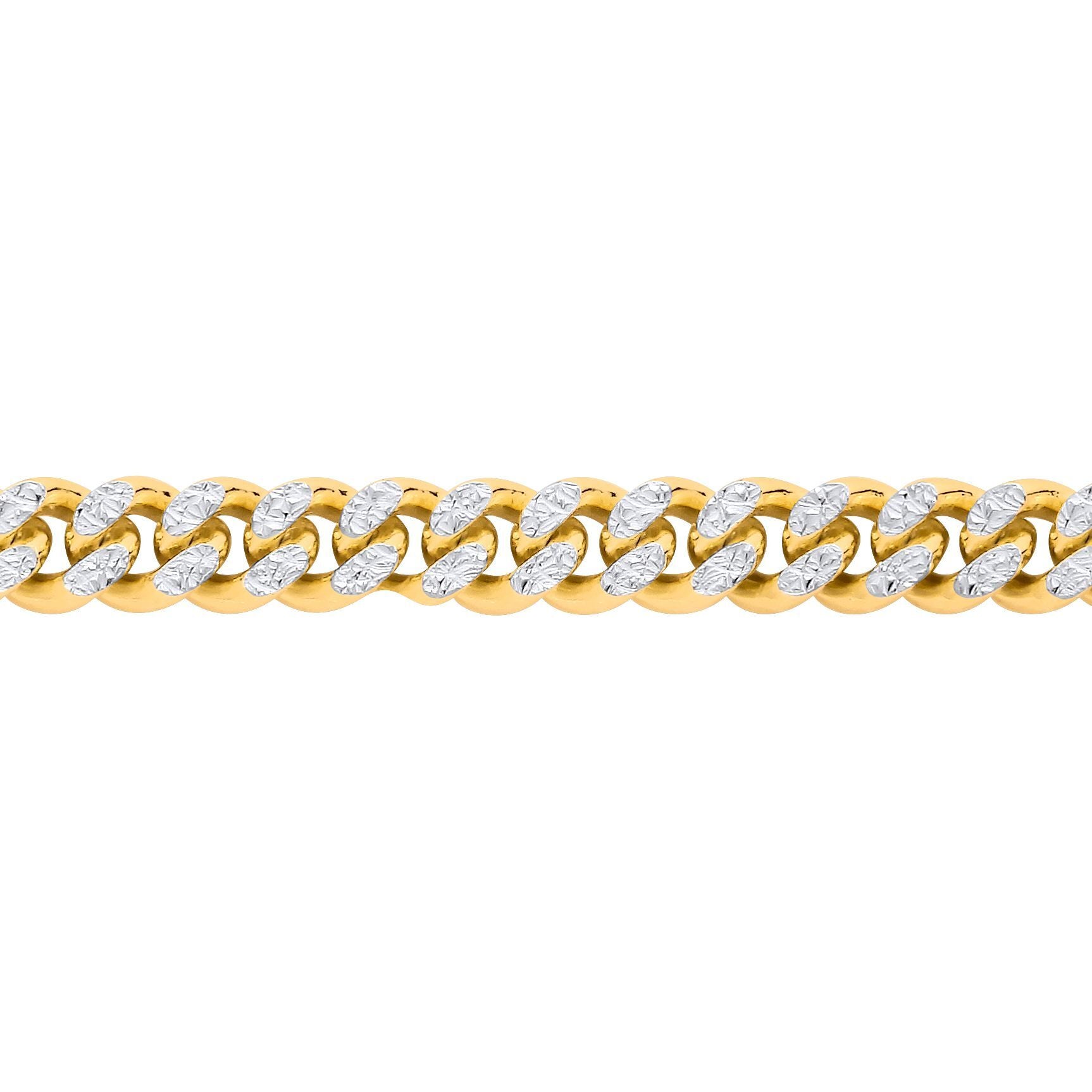 Gold-plated Silver  Sparkling Diamond-cut Curb Chain Necklace - GVCH67