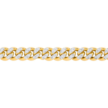 Gold-plated Silver  Sparkling Diamond-cut Curb Chain Necklace - GVCH67