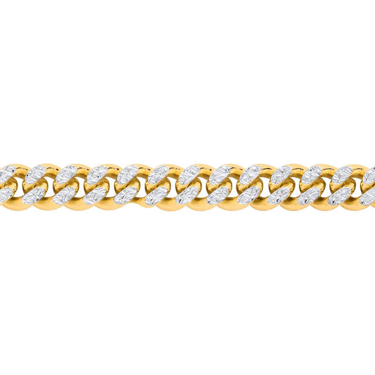 Gold-plated Silver  Sparkling Diamond-cut Curb Chain Necklace - GVCH67
