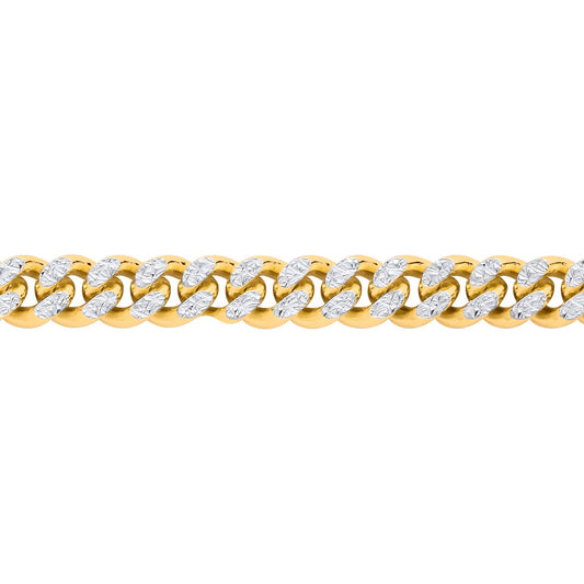 Gold Plated Sterling Silver Miami Cuban Diamond Cut Chain - GVCH67